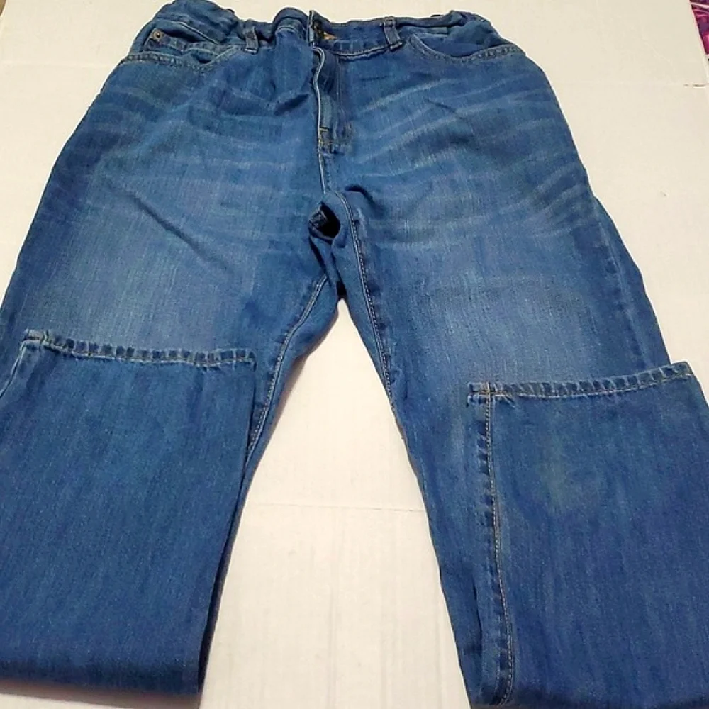 Place Medium Wash Adjustable Waist High Rise Straight Leg Girls 14 Jeans